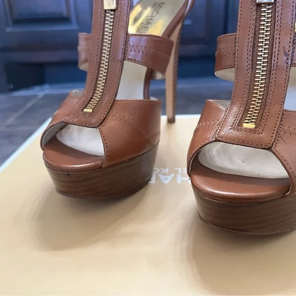 Michael Kors Berkley Platform -“Luggage” color leather, size 7M - Picture 5 of 7